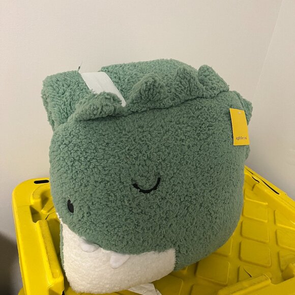 NOVOGRATZ KIDS Decorative Pillow & Throw Set Kids Green Dinosaur NEW - Picture 2 of 3